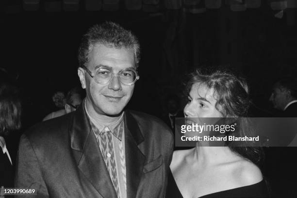 British theatrical impresario and film producer Michael White and his partner Louise Moores in Cannes, France, 9th May 1987.