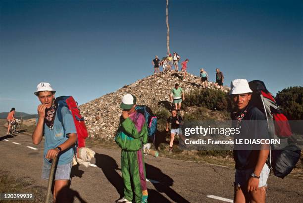 Santiago De Compostella Pilgrimage, in Spain - The Journey to Santiago de Compostella: it's a pilgrimage tradition that the pilgrims carry a stone...