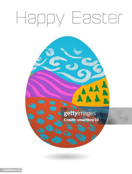 easter eggs - easter egg tree stock illustrations