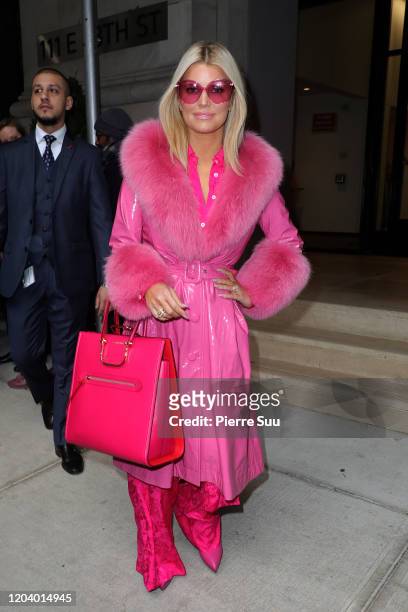 Jessica Simpson comes out of "BuzzFeed" media on February 04, 2020 in New York City.