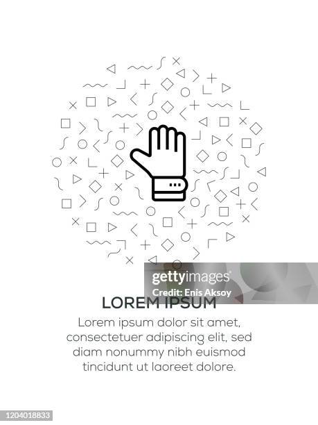 bildbanksillustrationer, clip art samt tecknat material och ikoner med handske ikon arrangeras med geometriska former - fotbollshandske