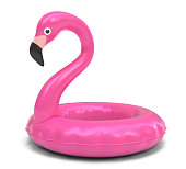 Pink flamingo 3d rendering