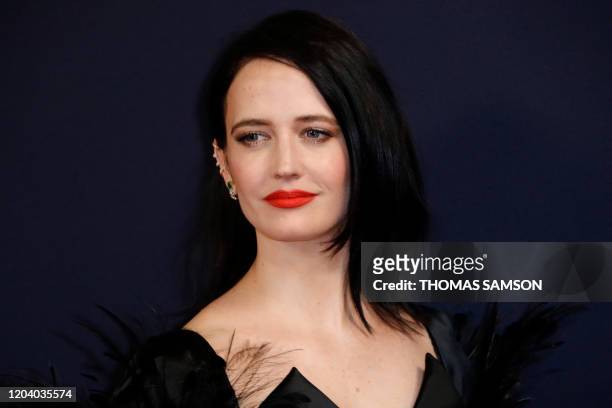 French actress Eva Green poses upon her arrival at the 45th edition of the Cesar Film Awards ceremony at the Salle Pleyel in Paris on February 28,...