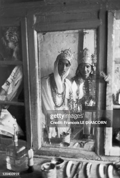 Dharamsala, India - Two characters from the play of Ramlila given during the Dussehra festival at Himachal Pradesh.