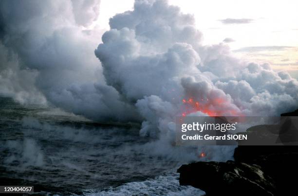 Volcano erupting in Hawaii, United States - Underwater volcano erupting in the Hawaiian archipelago..