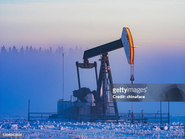 prairie morning winter - crude oil stock pictures, royalty-free photos & images