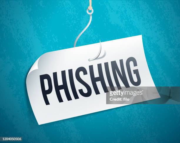 stockillustraties, clipart, cartoons en iconen met phishing scam e-mailen concept - vishaak