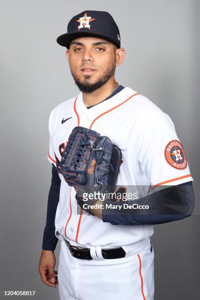 Roberto Osuna of the Houston Astros poses during Photo Day on Tuesday, February 18, 2020 at the FITTEAM Ballpark of the Palm Beaches in West Palm...