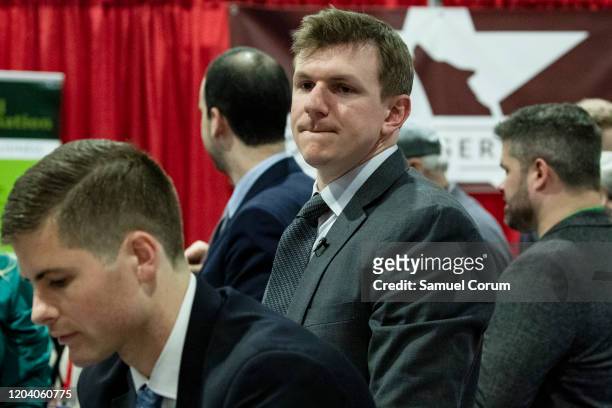 James OKeefe, an American conservative political activist and founder of Project Veritas, meets with supporters during the Conservative Political...