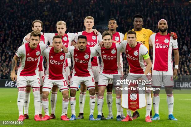 Daley Blind of Ajax Amsterdam, Donny van de Beek of Ajax Amsterdam, Perr Schuurs of Ajax Amsterdam, Ryan Gravenberch of Ajax Amsterdam, goalkeeper...
