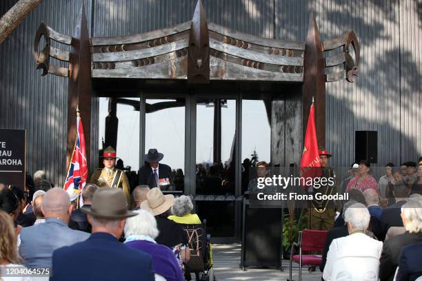 The opening of Te Rau Aroha on February 05, 2020 in Waitangi, New Zealand. The $14.6 million Maori Battalion Museum aims to raise awareness of Maori...