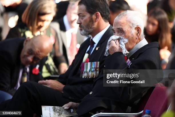 Robert Bom Gillies, one of only two surviving members of the Maori Battalion with Willie Apiata VC at the opening of Te Rau Aroha on February 05,...