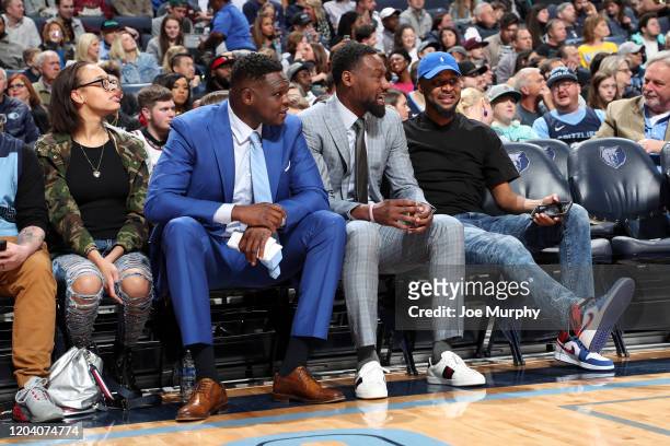 Former NBA players, Zach Randolph and Tony Allen attend a game between the Memphis Grizzlies and the Sacramento Kings on February 28, 2020 at...
