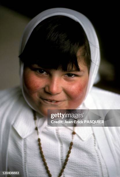 Little Joufflue In France In 1987 - Girl participating in the procession of Corpus Christi-a Country Priest: Father Quintin Montgomery Wright...