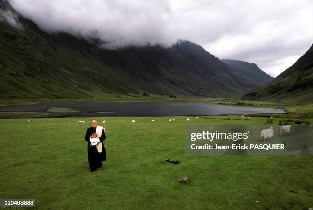 The Priest In Scotland In United Kingdom In 1987 - The abbot in Scotland during his annual pilgrimage to his homeland-Here at the pass of Glencoe-a...