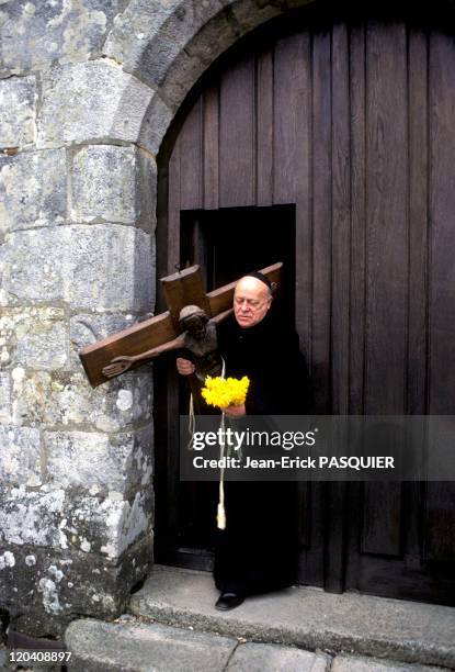 The Cross Of The Priest In France In 1987 - Father takes great care of his church-a Country Priest: Father Quintin Montgomery Wright Scottish...
