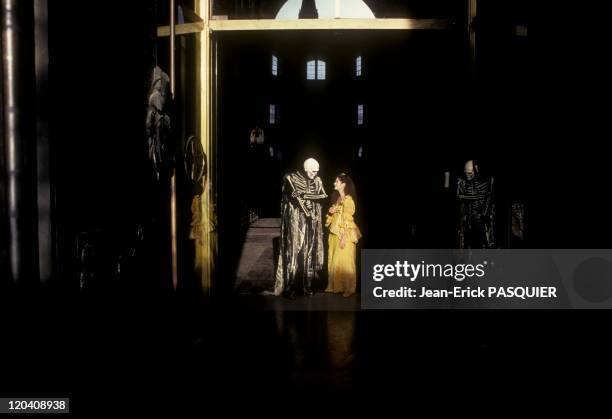 Salzburg, Austria in 1994 - The Death of the play Jedermann writer Hugo Von Hofmannsthal 1874-1929) waits before performing inside the cathedral use...