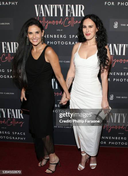 Demi Moore and Rumer Willis attend the Vanity Fair and Annenberg Space for Photography's Celebration of The Opening of Vanity Fair: Hollywood...