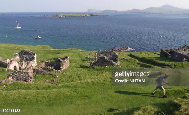 Great Blasket Island, Ireland - The island was evacuated in 1953 when their number decreased to a point where they could no longer survive as a...