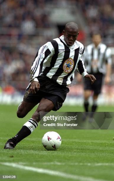 Faustino Asprilla of Newcastle United in action during an FA Carling Premiership match against Derby County at St James'' Park in Newcastle, England....