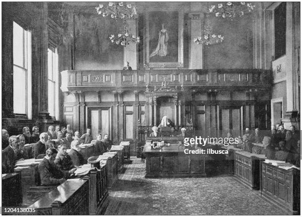 ilustrações de stock, clip art, desenhos animados e ícones de antique photograph of the british empire: the legislative assembly of cape colony in session - courthouse