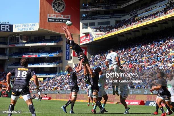 Schickerling of Stormers in action during the Super Rugby match between DHL Stormers and Blues at DHL Newlands on February 29, 2020 in Cape Town,...