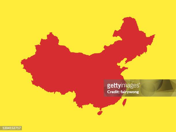 stockillustraties, clipart, cartoons en iconen met kaart van china - china oost azië