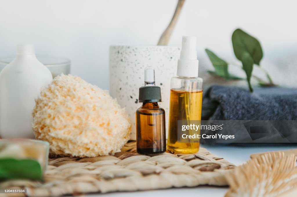 Organic spa bathroom items