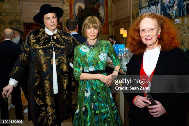 Autumn de Wilde, Anna Wintour and Grace Coddington attend a Special Screening Of "Emma" at the Whitby Hotel on February 04, 2020 in New York City.