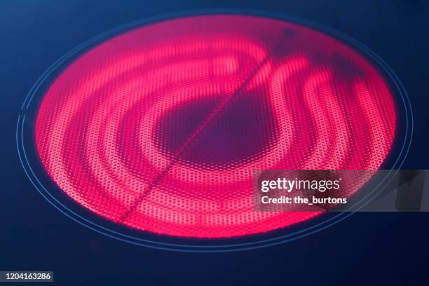 close-up of a stove top, heated ceramic hob - oven coil stock pictures, royalty-free photos & images