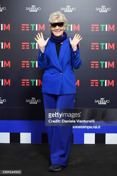 Caterina Caselli attends a photocall at the 70° Festival di Sanremo at Teatro Ariston on February 05, 2020 in Sanremo, Italy.