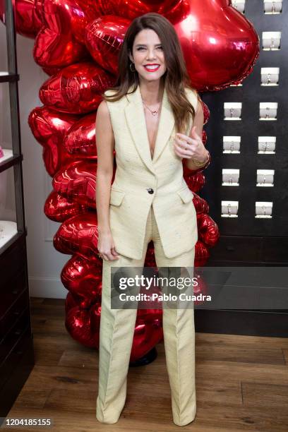 Actress Juana Acosta presents 'Perfet Match' collection at Unode50 store on February 05, 2020 in Madrid, Spain.