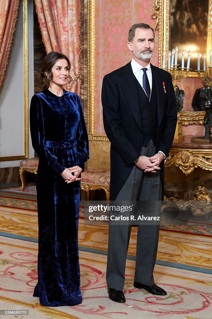 Spanish Royals Receive The Diplomatic Corps At Zarzuela Palace