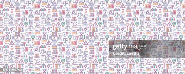 vector set of design templates and elements for compliance in trendy linear style - seamless patterns with linear icons related to compliance - vector - gdpr stock illustrations