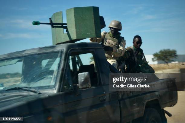 Tillaberi, Niger. December 11, 2019. Niger Army soldiers on security patrol in Niger's troubled western region.of Tillaberi. The lawless borders with...