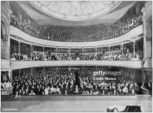 ilustraciones, imágenes clip art, dibujos animados e iconos de stock de fotografía antigua del imperio británico: sábado por la noche en el teatro de la princesa, melbourne - industria teatral