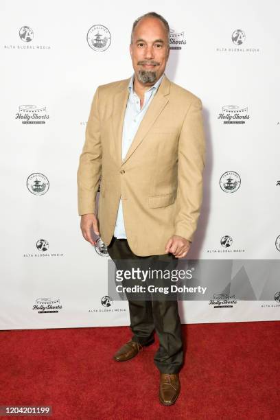 Actor Roger Guenveur Smith attends the HollyShorts Film Festival and Alta Globa Media Oscar Nominee Celebration at Yamashiro Hollywood on February...