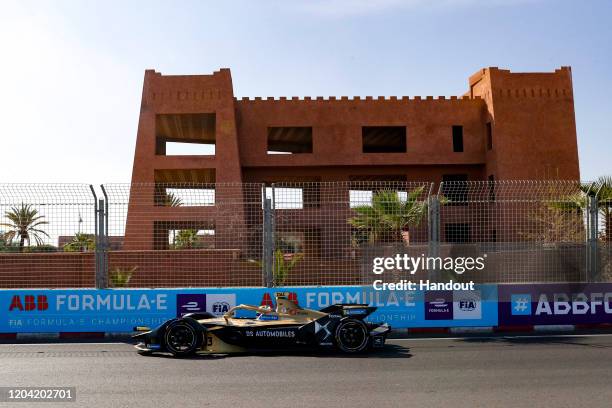 In this handout from FIA Formula E, Antonio Felix da Costa , DS Techeetah, DS E-Tense FE20 on February 29, 2020 in Marrakech, Morocco.