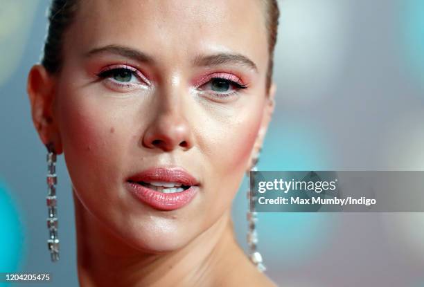 Scarlett Johansson attends the EE British Academy Film Awards 2020 at the Royal Albert Hall on February 2, 2020 in London, England.