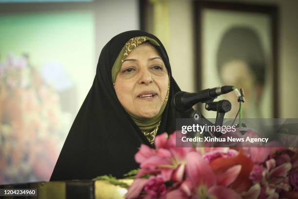 Feb. 27, 2020 -- This file photo taken on Feb. 3, 2016 shows Masoumeh Ebtekar attending an event in Isfahan, Iran. Iran's Vice President for Women...