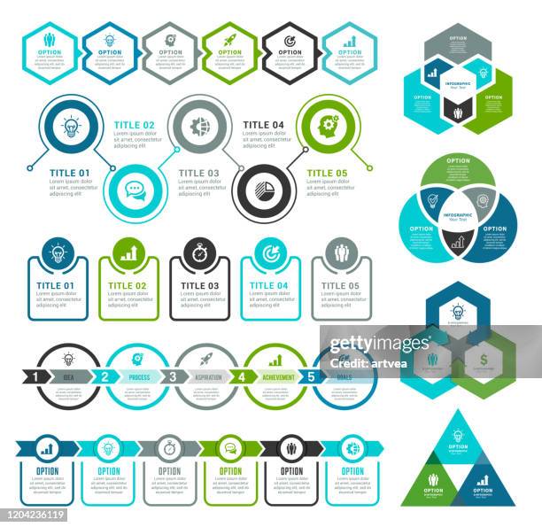 set of infographic elements - third stock illustrations