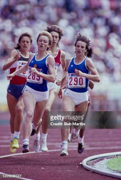 Sigrun Wodars and Christine Wachtel of East Germany leading the Women's 800 metres at the XXIV Summer Olympic Games on 26th September 1988 at the...
