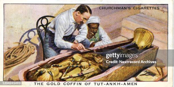 Collectible tobacco card from the Treasure Trove series from 1935, distributed by British cigarette and tobacco manufacturer Churchman's Cigarettes,...