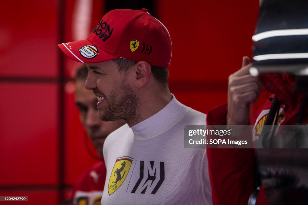 Sebastian Vettel participates in the tests for the new...
