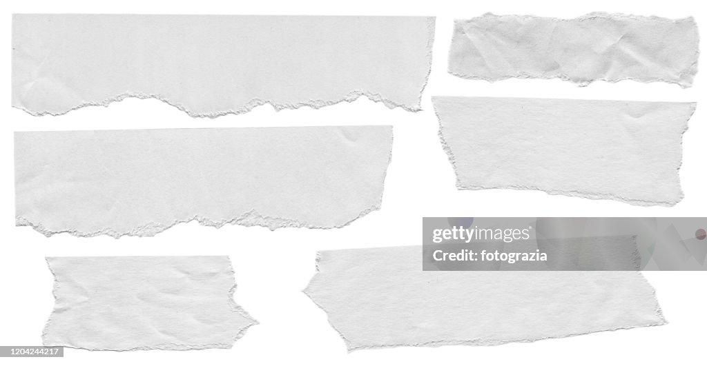 Pieces of White Paper on White Background