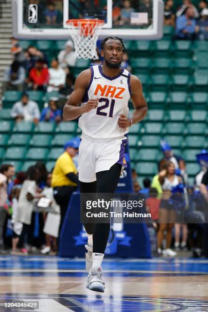 Aaron Epps of the Northern Arizona Suns runs up court during the fourth quarter against the Texas Legends on February 29, 2020 at Comerica Center in...