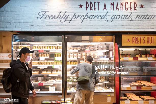 British multinational sandwich shop chain, Pret A Manger seen in Hong Kong.