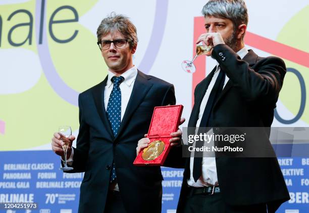 Anders Edstroem and C.W. Winter winner of the 'Encounters' Award for Best Film for the film &quot;The Works and Days &quot; attend the final press...