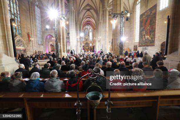 March 2020, Thuringia, Erfurt: Participants of the Catholic service will be in the cathedral for the opening of the Misereor Lent Action 2020 under...