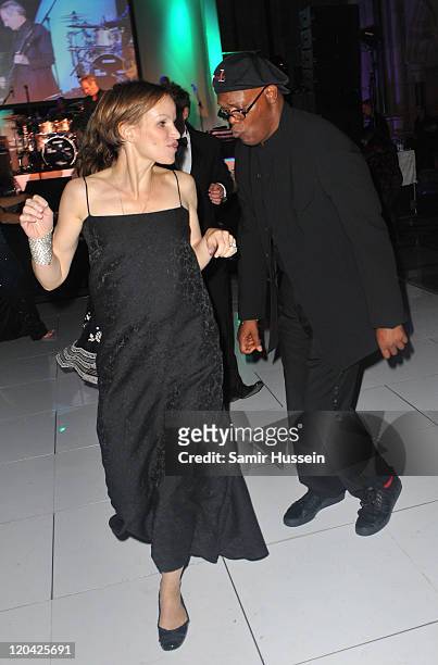 Samuel L Jackson dances at the FitFlop Shooting Stars Benefit Closing Ball following a two-day golf tournament raising vital funds for Make-A-Wish...
